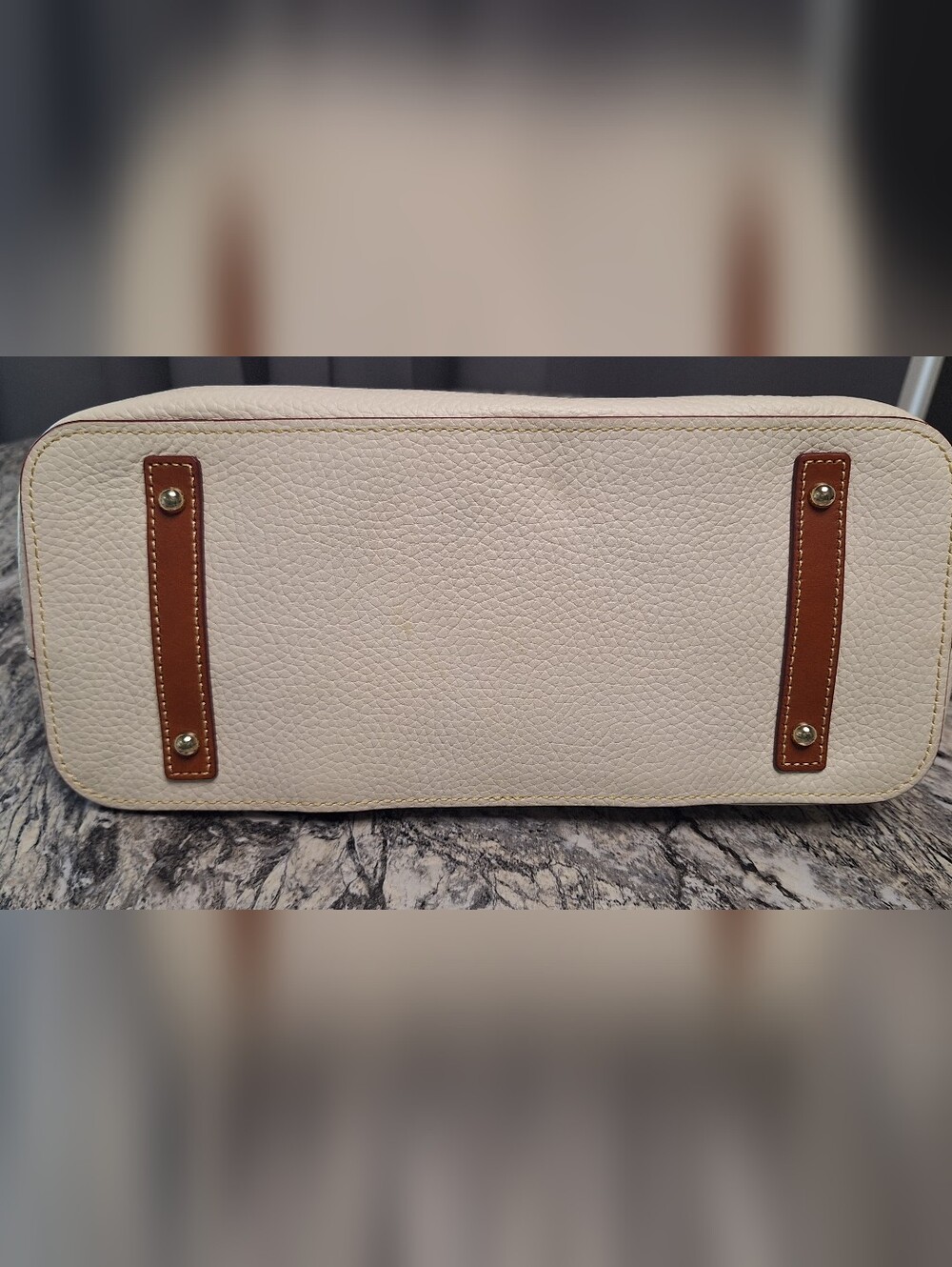 Dooney and Bourke Pebble Leather Aubrey Satchel, EUC, BONE - Picture 4 of 13